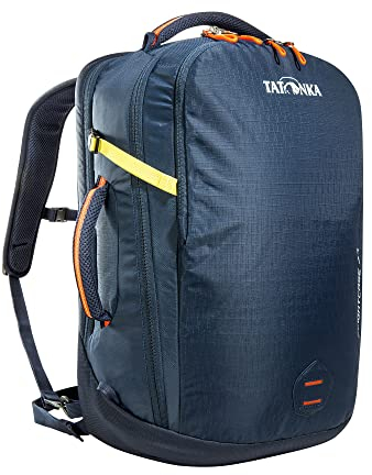 Tatonka Handgepäck-Rucksack Flightcase 27l - Daypack mit Laptopfach, komplett aufziehbarem Hauptfach und verstaubaren Schultergurten - 27 Liter Volumen (navy)