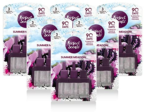 6 Pack 3Volution Air Freshener Plug in Diffuser Refill Odour Eliminator, Summer Meadow, 120ml (20ml x 6)