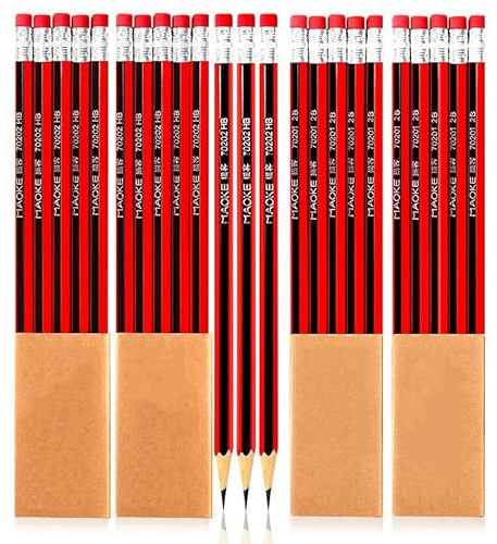 Bleistift Set 2B Bleistifte 20 Holzgefasste Bleistifte mit Radiergummi