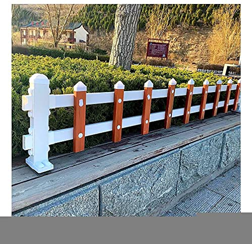 MERAXI Patio Gartenzaun PVC, Sichtschutz für den Außenbereich, Landschaftsgestaltung, Rasen, Lattenzaun, dekorative Bordüre, dekorativ für Blumenbeet-Pfadplatten, braun, 200 x 30 cm