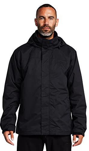 Peter Storm Men's Downpour 3-in-1 Jacket with Removable Fleece Midlayer & Adjustable Hood, Waterproof, Breathable & Warm Raincoat (UK, Alpha, XXL, Regular, Regular, Black)
