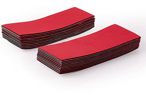 FOSHIO 20 pezzi di feltro di ricambio per spatola, autoadesivi, in feltro, con bordo in feltro rosso, accessorio per la pulizia, bordo in feltro, antigraffio, per spatola da 10 cm