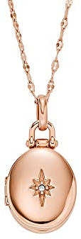 FOSSIL Halskette für Frauen Locket Collection Rose Gold-Tone Edelstahl Kette Halskette, Länge: 450mm+50mm, JF04429791