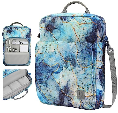 Dadanism 9-11 Tablet Custodia Borsa con Tracolla Per iPad (A16) 11, iPad Air 11 M4/M3, iPad Pro 11 M5/M4, iPad 10a Gen 10,9, iPad 9/8/7a Gen 10,2, Galaxy Tab A11+ 11, Tab M11 11, Marmo Blu