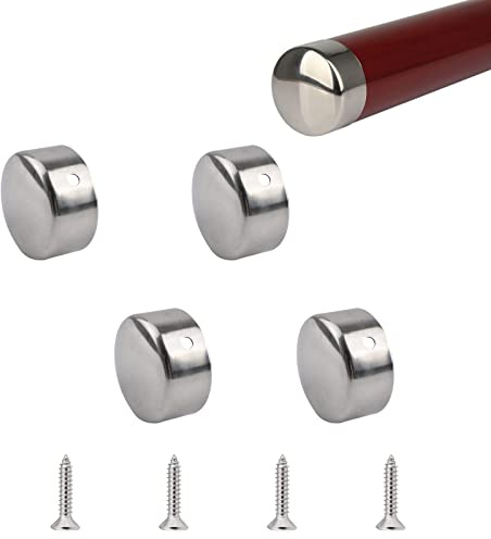 UFURMATE 4PCS 45mm Stainless Steel Round Handrail End Caps for Staircase Steps