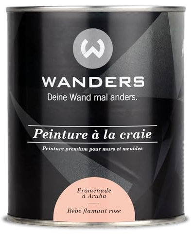 Wanders Shabby Chic Kreidefarbe 750 ml - Baby Flamingo/Sehr Helles Korallen - Küchenmöbellack und Möbelfarbe ohne Schleifen. Chalk Paint, für Holz & mehr. Hohe Deckkraft, schnell trocknend