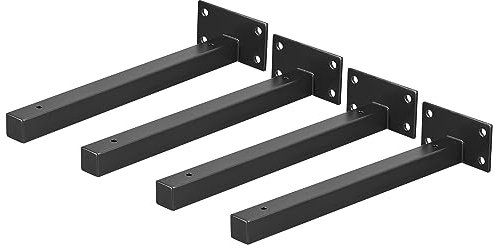 QUARKZMAN 4Stk Schwebende Regalstützen 10(250mm) Industrielle Metallträger für Regale Wandmontierte Regalstützen Schwarz