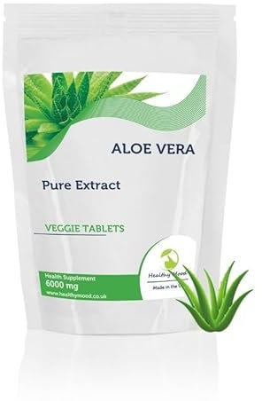 Aloe Vera Extract 6000mg Veg 120 Tablets Vegan Friendly Natural Supplement for Digestive Health & Immune Support