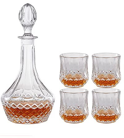 YOtat Bicchieri da Whisky Bicchieri Trasparenti Set da Bar Bicchieri Vecchio Stile Bicchiere da Brandy Bicchiere da Whisky per Liquore Gin Tonic Cognac-Regalo per Fidanzato Set da 6 (Set da 4 Tazze)