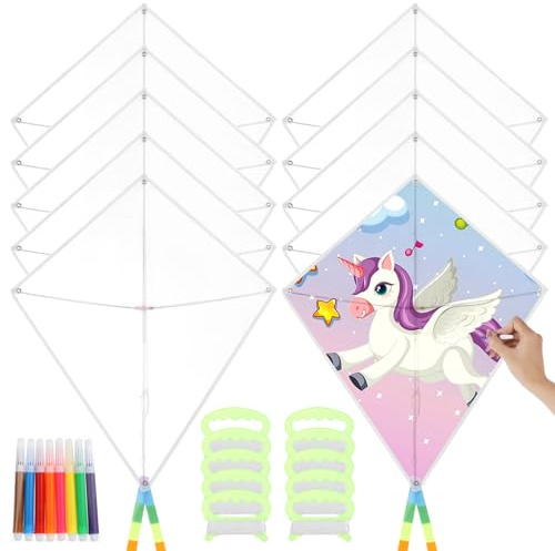 diy Blank Kites and Bulk Kites DIY Kit for Kids, Decorating and Coloring, Blank Making Craft Kit for Ages 4+