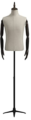 Schaufensterpuppe, männlicher Schaufensterpuppen-Torso, Schneiderpuppen für Schaufensterpuppen, höhenverstellbar mit Metallstativbasis