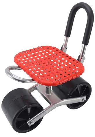Ejoyous Gartenhocker mit Rollen, Rollsitz für Gartenarbeit Garten Rollsitz Höhenverstellbar 22-35cm Gartensitz Fahrbar Arbeitssparend Effizienzsteigernd