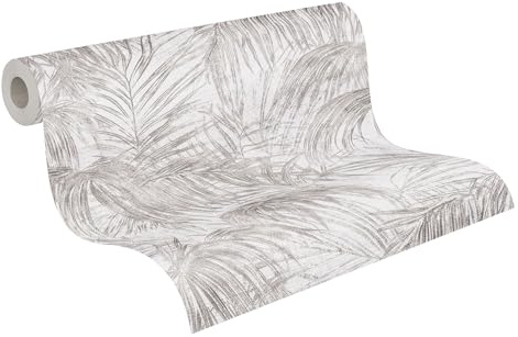 Livingwalls Michalsky 399813 Papier peint intissé Motif palmiers et jungle Blanc/gris
