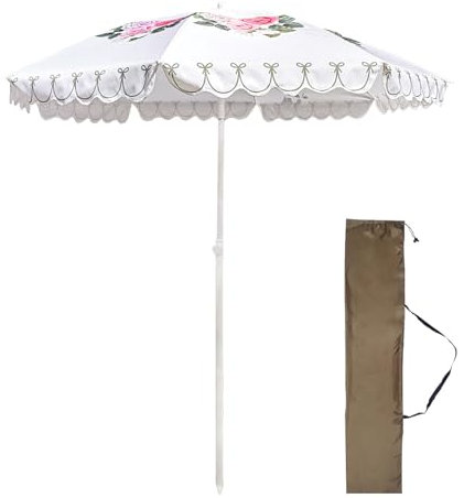Ggipxalatyr Sombrilla De Playa Plegable Y Inclinable,sombrilla Playa Antiviento Grande 200cm, Antiviento Sombrilla UPF 50+, Impermeable Sombrilla Portátil para Terraza Piscina Patio Café