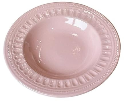 FVCTGHZ Shala Bowl Plato Plato de comedor Cocina doméstica Restaurante Cafetería Plato de postre Plato de comedor normal Plato hondo rosa Plato plano redondo Plato de comedor simple rosa