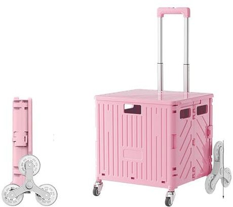 Carrello montascale pieghevole con sedile e maniglia regolabile per la spesa e la spesa
