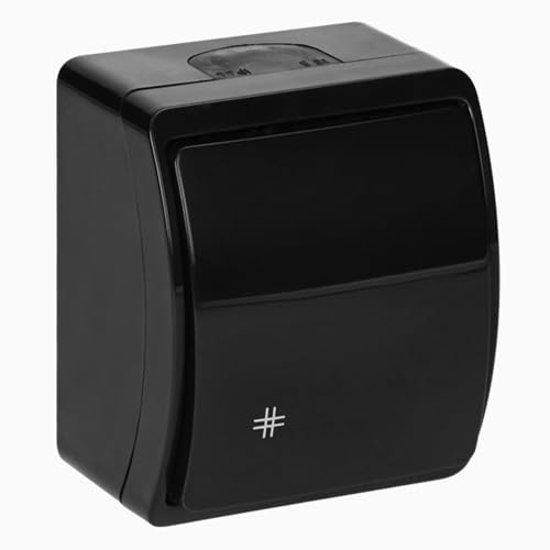 Aufputz Kreuzschalter Lichtschalter IP44 schwarz Wandschalter Schalter 230V