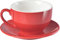 ionEgg Porcelain Coffee Cup with Saucer 220ml/7.3oz for Cappuccino, Latte, and Tea, Red