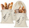 Zimuty 3 Stück Brotbeutel Leinen Ungebleicht, 30 x 34 cm Leinen Brotbeutel, Wiederverwendbar Leinenbeutel für Brot, Brotbeutel Aufbewahrung Frischhalten, Leinen Brotbeutel für Brot, Obst und Gemüse