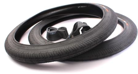 KHE 20 tums MAC2 BMX cykel däck och slangset, 2 x däck 450 g svart, 2 x Twiggy-slangar 108 g, ultralätt