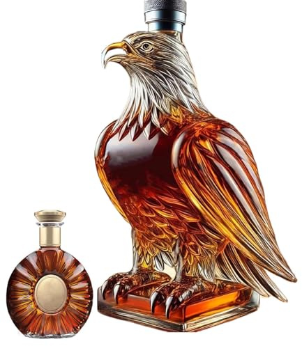 Glas Whiskey Adler Flasche, 9 * 19CM Adler Whisky Karaffe, lustige Whiskey Adler Flasche, Einzigartige Premium Whisky Flaschen, Für Whiskey Liebhaber Geschenk (B)