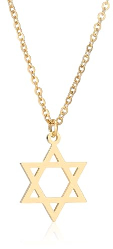 MOTIBACK Collier étoile de David doré, symbole juif, quotidien et occasions religieuses, pour les femmes qui apprécient le symbolisme