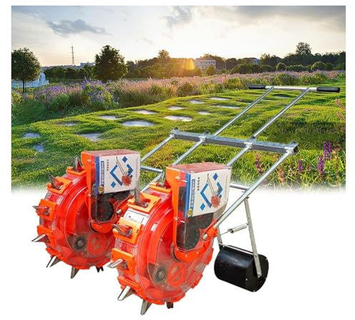 SFQEVHRZ Garden planter， Manual seeder, double manual seeder hand push drum seeder, peanut corn bean seeder precision garden push seeder