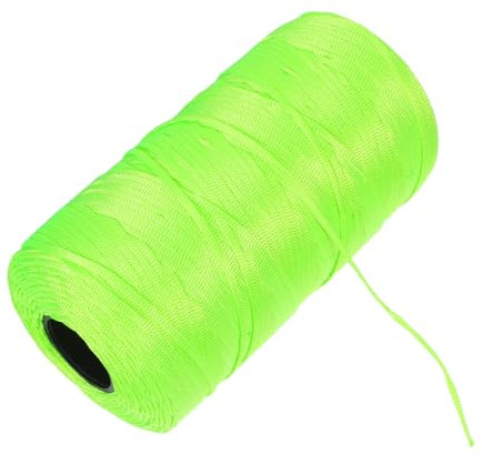 NUOBESTY Cuerda de Albañil Trenzada Verde Resistente UV para Mampostería y Marcación de Límites, para Decoración Exterior y Uso Temporal en Obra (34 Amarillo Verdoso