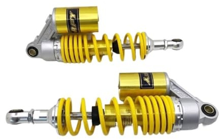 hgudyr Ressort Suspension Amortisseur Amortisseur Universel De Suspension Pneumatique Arrière De Moto De 330mm pour pour Argent Et Argent + Jaune