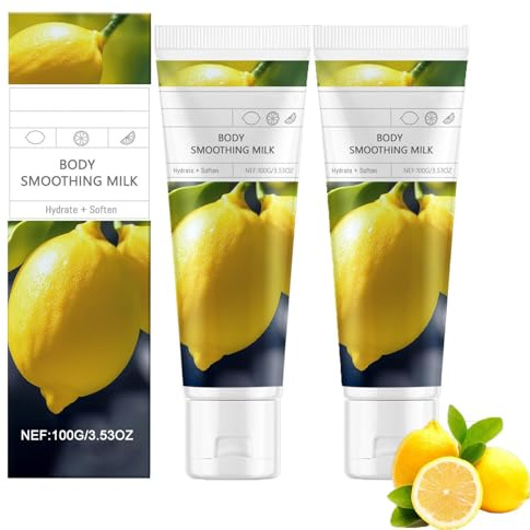 Milk Lemon Soothing Body Lotion, Lemon Shower Gel Moisturizing Removes Dry Skin Repair, Refreshing Fragran Non-greasy Moisturizing Body Lotion (2pcs)