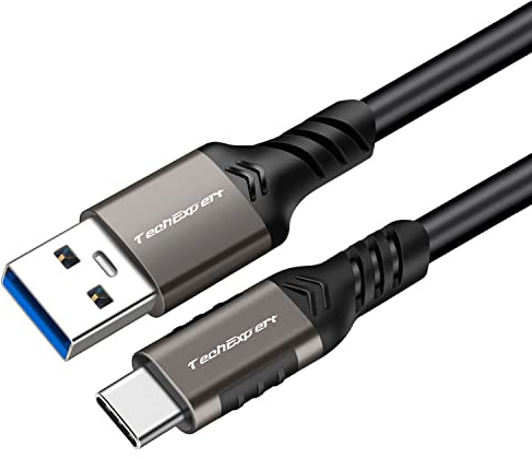 TechExpert Cable usb A vers usb C 3.2 gen2 vitesse maxi 10Gbps charge jusqu'à 60W 20V/3A (noir 2M)