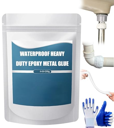 Waterproof Heavy Duty Epoxy Metal Glue,Professional Grade Adhesive,Weld Waterproof Epoxy Metal Casting Adhesive,for Metals Repairs,Plumbing Fixes,and Bonding Applications (White, 100g)