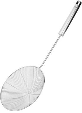 zanetti Schiumarola a Ragno Acciaio Inox 16 cm, Utensile per Scolare, Ideale per Fritti, Bolliti, Impugnatura Comoda, Resistente e Pratica
