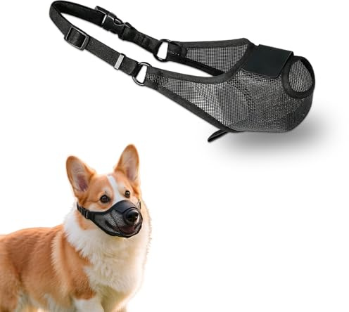 1Pcs Maulkorb Kleine Hunde, Maulkorb Hund mit Verstellbarem Halteband, Atmungsaktiver Netz-Maulkorb Giftköderschutz Hund, Fressschutz für Hunde Anwendbar Stadtspaziergänge, Training