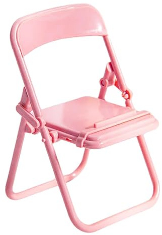 Riaisttd Silla con soporte de teléfono, soporte de teléfono para silla | de teléfono móvil para silla plegable en miniatura para oficina | teléfono móvil en forma de mini