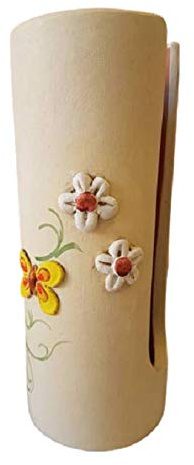 Portabicchieri Cucina in Ceramica, Porta Bicchieri di Plastica, Linea Fiori e Farfalle, Le Ceramiche Del Re