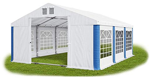 Das Company Tenda per Feste bianco-blu 5x6m Impermeabile 560 g/m2 PVC Telone Costruzione Summer Plus sul Fondo e Rinforzi Tetto