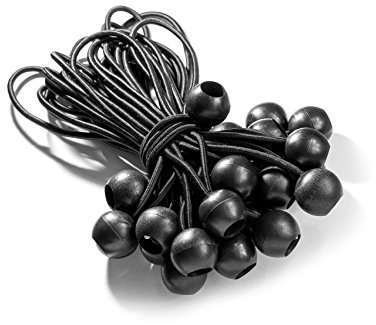 fuxton 50 Spanngummis mit Kugel, schwarz 21 cm für Zelte, Plakate, Schnellspanner, Expanderschlingen, Planenhalter, Planengummi, Zeltgummis