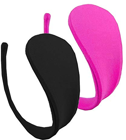lau-fashion Set di 2 perizoma da donna a C, nero, rosa., taglia unica
