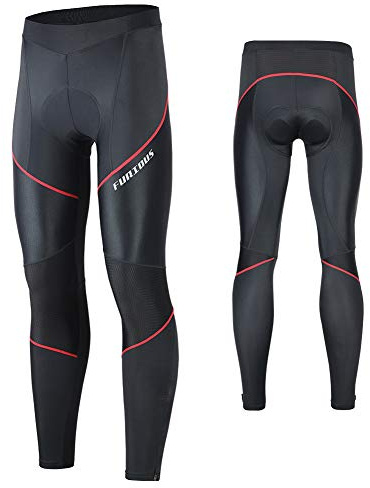 MEETWEE Herren Radlerhose Lange Fahrradhose, Kompression Radhose Leggings Radsport Hose für Männer Elastische Atmungsaktive 3D Schwamm Sitzpolster