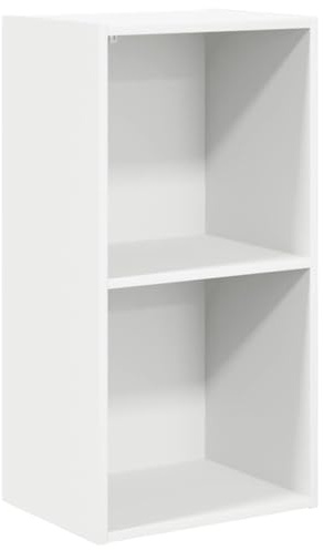 vidaXL Bücherregal 2 Fächer Weiß 40x30x76,5 cm Holzwerkstoff
