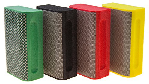 KGS PRO diamond hand polishing pads curved edges (4 pack, Combination set (grit 60, 120, 200, 400))