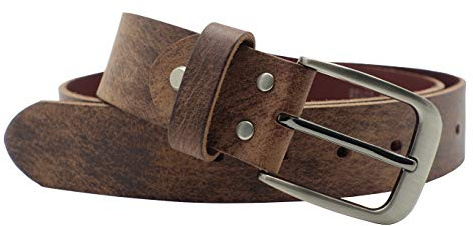 NK Belt GmbH Handgemachter Herren Ledergürtel aus Büffelleder braun, Made in Germany, Anzug Jeans Gürtel 38mm #HB-02