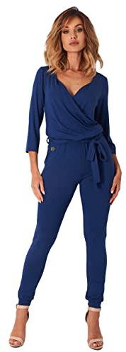 Lemoniade eleganter Jumpsuit in verschiedenen Varianten und Farben (L, Modell 2 Navy)