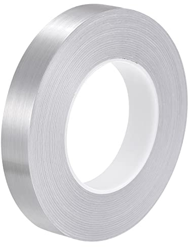 MECCANIXITY Foil Self Adhesive Tile Sticker Decoration Gap Sealing Tape Strip 0.8 Inch x 55 Yards for Wall Floor Ceiling Furniture Edge DIY Home Decor Decal, Silver Tone