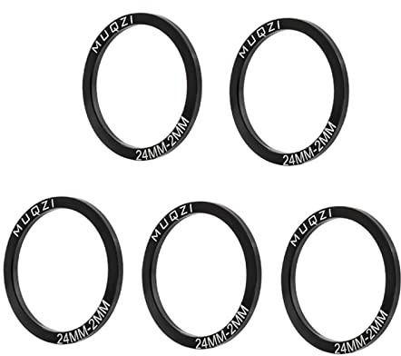 Sharplace 5 stücke MTB Bike Tretlager Dichtung Kurbelsatz Unterlegscheibe Aluminiumlegierung Spacer, 24MM T2MM