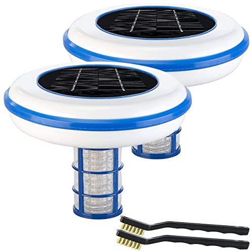 infactory Pool Ionisator Solar: 2er-Ser Pool-Ionisatoren, Solarbetrieb, Kupferanode, bis 160.000 L (Swimmingpool Solar, Reinigungssystem, Garten)