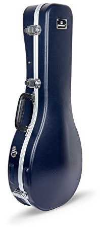 Crossrock ABS Mandolin Case for A-Style | Blue Molded Exterior, Interior Compartment, Locking Latch, Removable Backpack Straps – Durable ABS Hardshell – Blue（CRA862MABL）