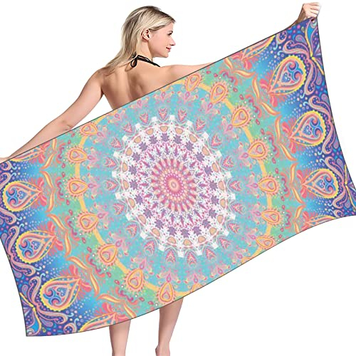 Komicea Strandtuch XXL, Mikrofaser Handtuch Groß 90×180 cm, Saugfähig und Schnell Trocknende Strandhandtuch, Strandtuch Mikrofaser Leicht Sandfreies für Sport Reise Strand Sauna