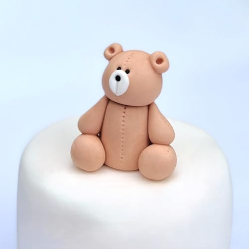 SugArt Teddy Bear Brown Cake Topper Party Decoration Fondant Fabulous Edible Icing Great for Kids Boy Girl Easy To Use Icing Professional